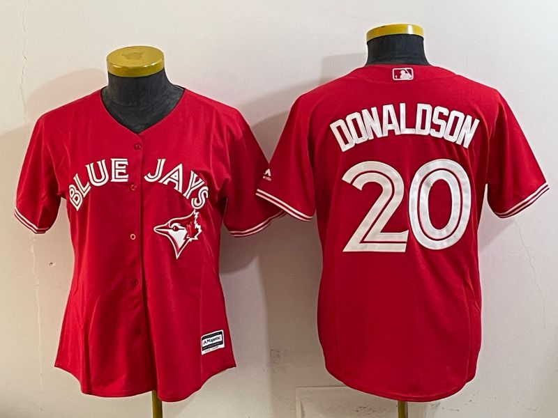 Women 2025 Nike Toronto Blue Jays #20 Donaldson red Game MLB Jersey 02